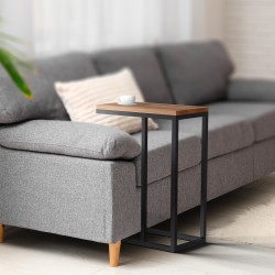 Mesa auxiliar Manteo de roble, 46x25x63 cm