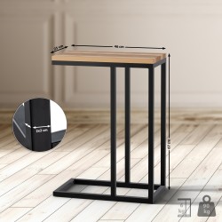 Mesa auxiliar Manteo de roble, 46x25x63 cm