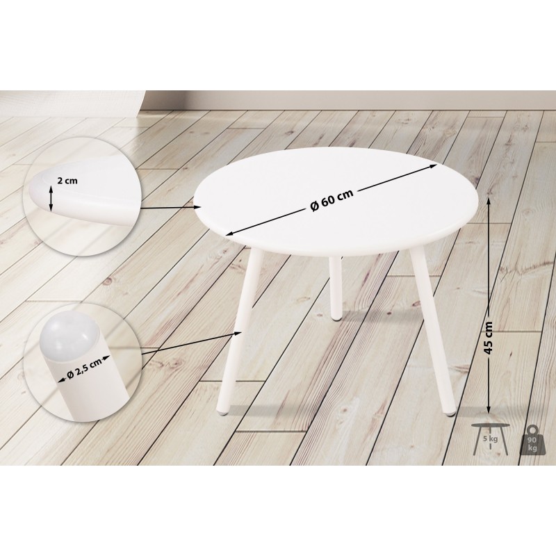 Mesa de centro Minot, blanca