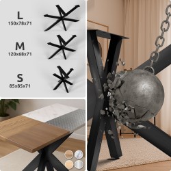 Patas de mesa Hardwick, 150 x 78 x 71 cm, negro industrial