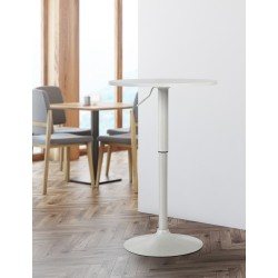 Mesa alta redonda blanca Lamoni