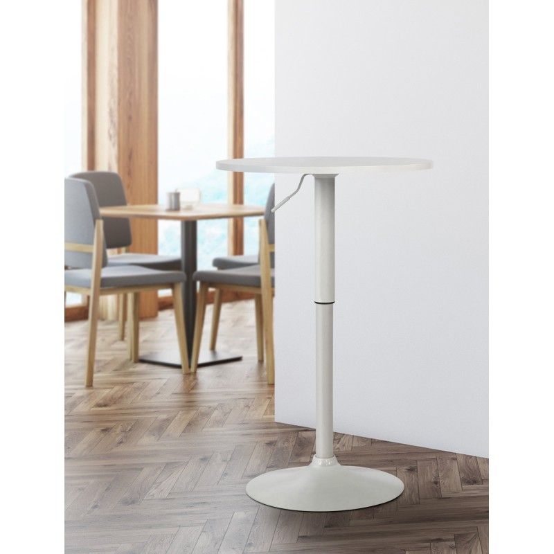 Mesa alta redonda blanca Lamoni