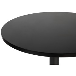 Mesa alta redonda Lamoni, negra/negra