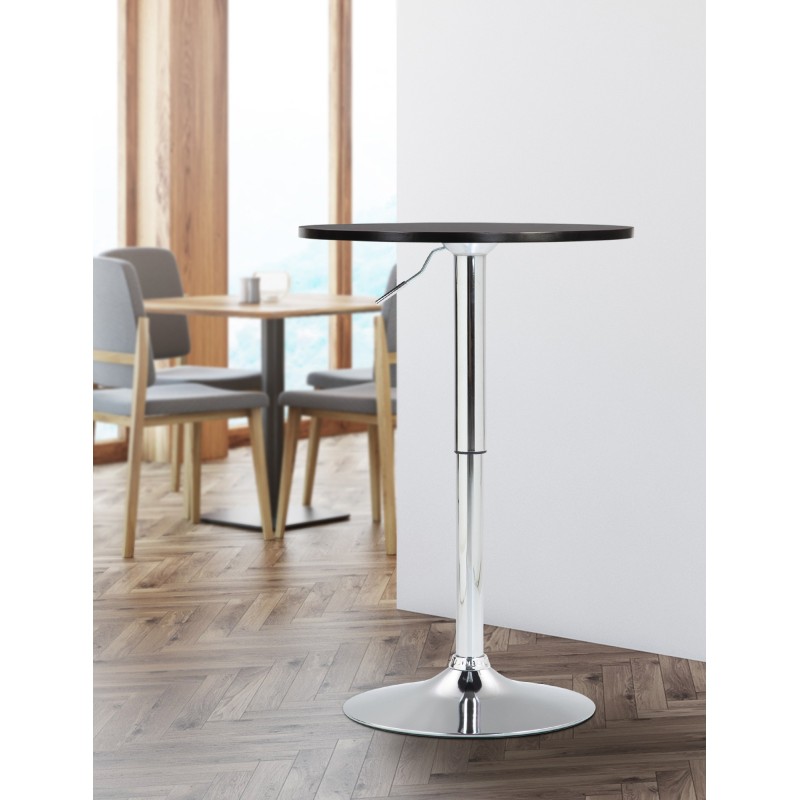 Mesa alta redonda negra Lamoni