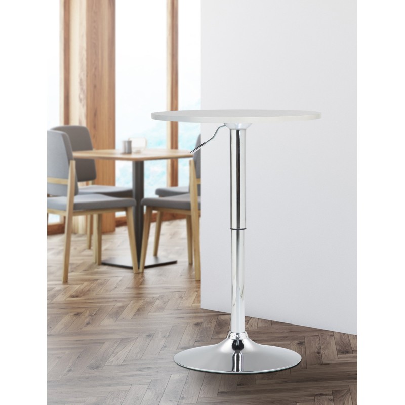 Mesa alta redonda blanca Lamoni