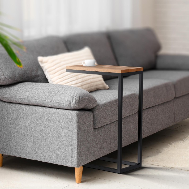 Mesa auxiliar Manteo de roble, 46x25x67 cm