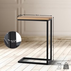 Mesa auxiliar Manteo de roble, 46x25x67 cm