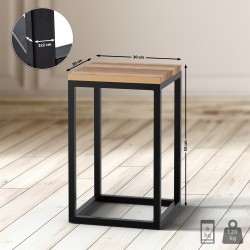 Mesa auxiliar Manteo de roble, 30x30x50 cm