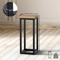 Mesa auxiliar Manteo de roble, 20x20x50 cm