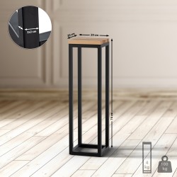 Mesa auxiliar Manteo de roble, 20x20x70 cm