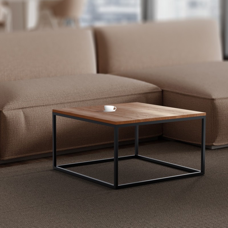 Mesa de centro Manteo, 80x80x45 cm, roble