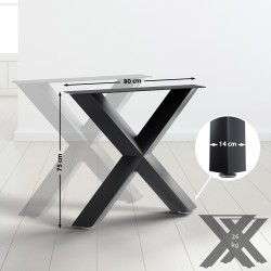 2 patas de mesa Stanton de 80x14x72 cm negras