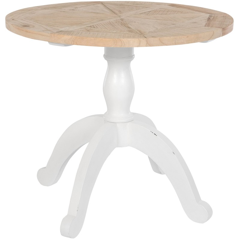 Mesa de comedor Roswell, 90 cm, natural/blanca