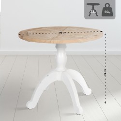 Mesa de comedor Roswell, 90 cm, natural/blanca