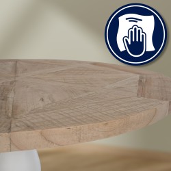 Mesa de comedor Roswell, 90 cm, natural/blanca