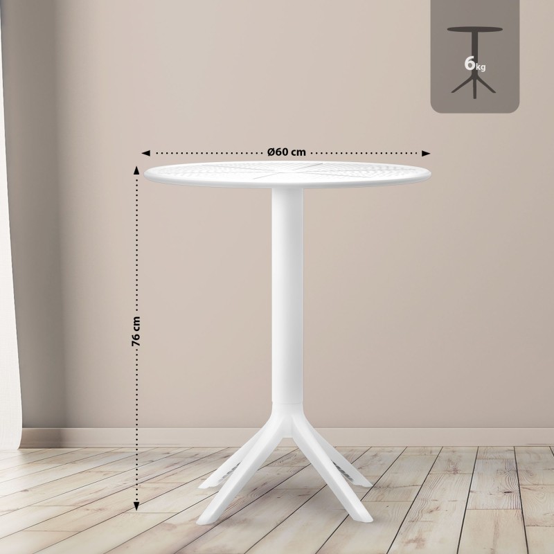 Mesa redonda Lacota, 60 cm, blanca