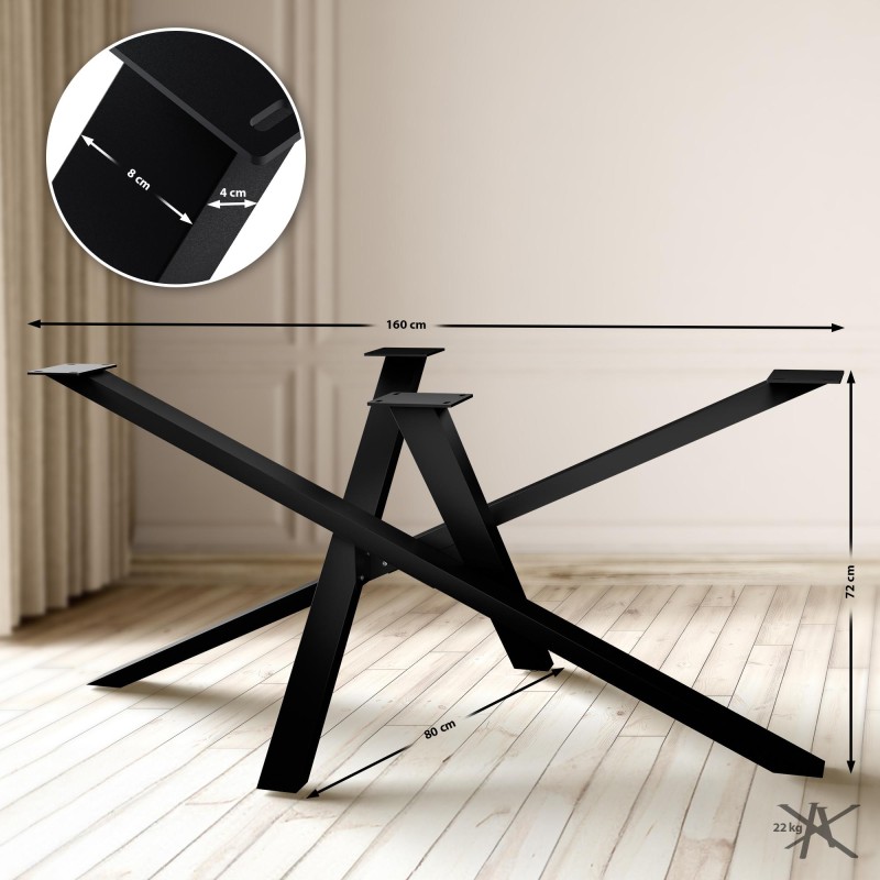 Patas de mesa Finney 160x80x72 negras