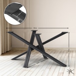 Patas de mesa Finney 140x70x72 negro antiguo