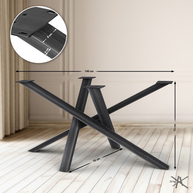 Patas de mesa Finney 140x70x72 negro antiguo