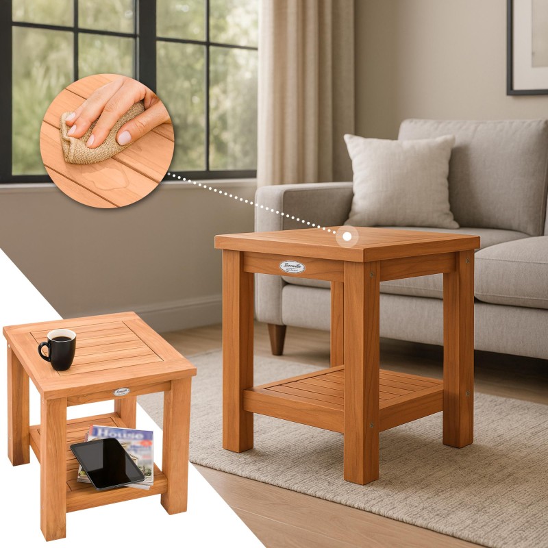 Mesa auxiliar de teca Keaton