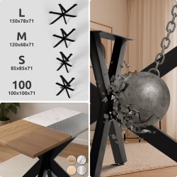 Patas de mesa Hardwick, 120 x 68 x 71 cm, negras