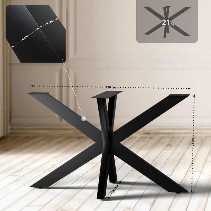 Patas de mesa Hardwick, 120 x 68 x 71 cm, negras