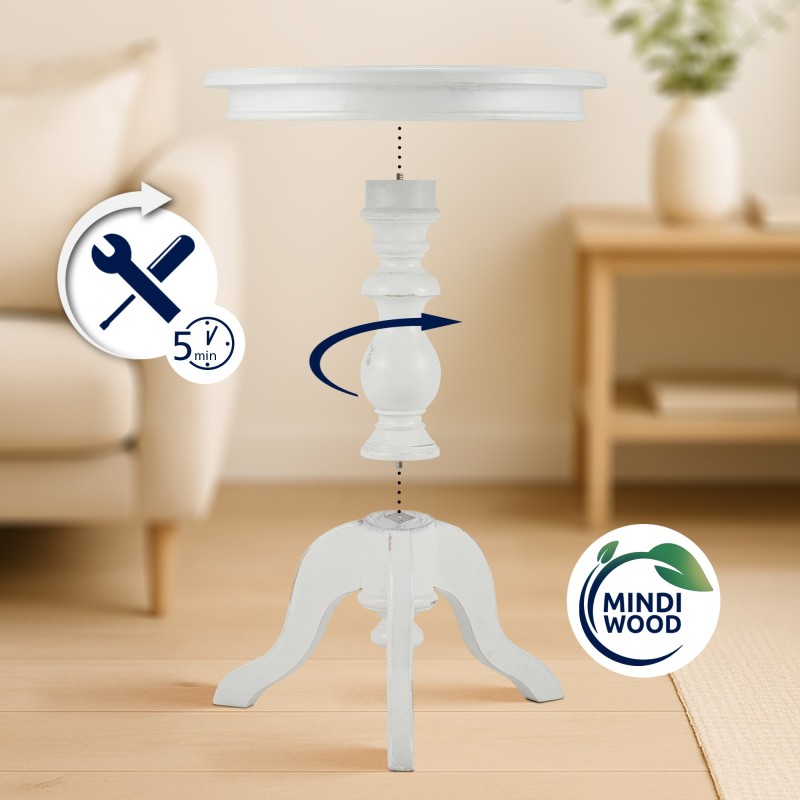 Mesa auxiliar Wiva, blanco antiguo