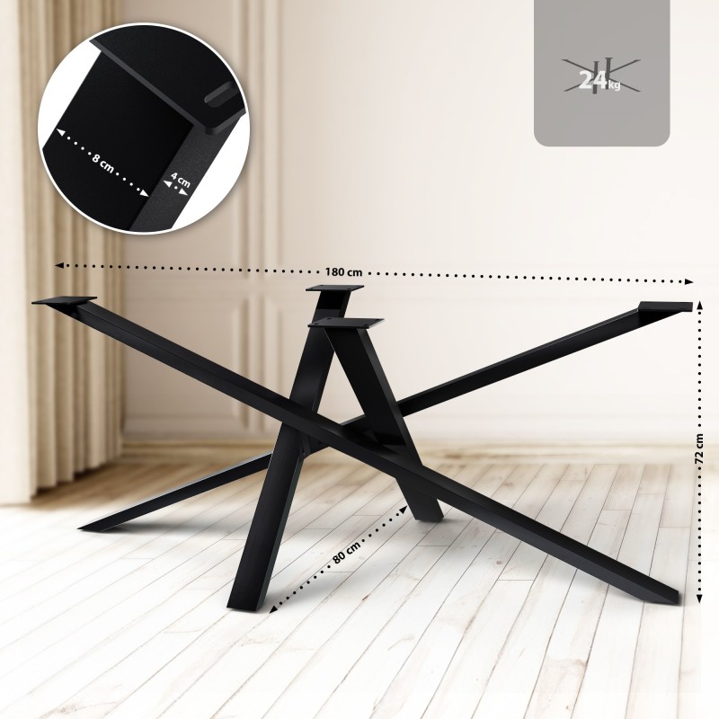 Patas de mesa Finney 180x80x72 negras