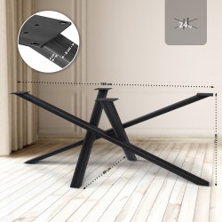 Patas de mesa Finney 180x80x72 negro antiguo