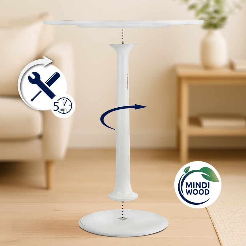 Mesa auxiliar Morristown 70 blanca antigua