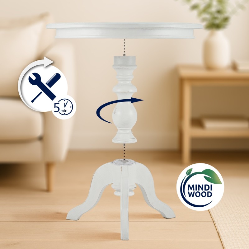 Mesa auxiliar Wiva 70, blanco antiguo