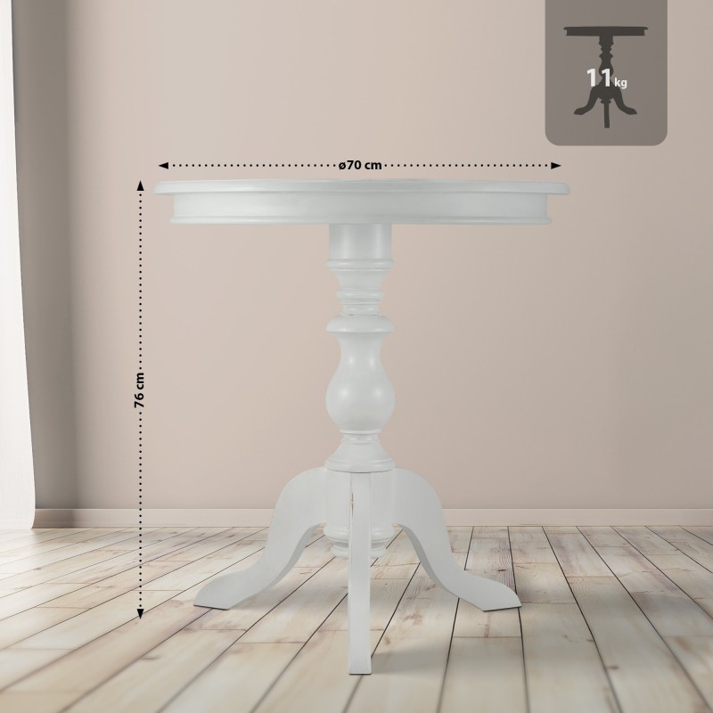 Mesa auxiliar Wiva 70, blanco antiguo