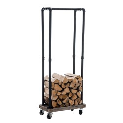 Soporte para leña 30x60x150 negro