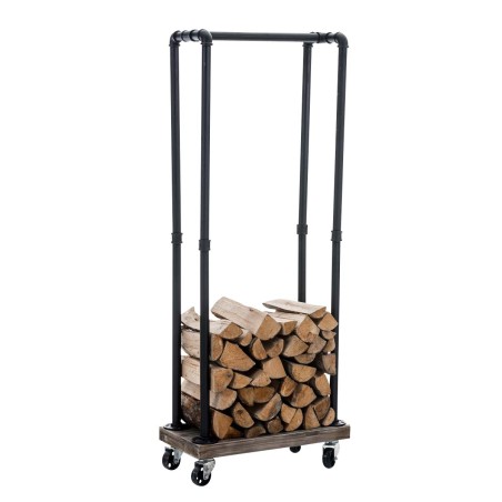 Soporte para leña 30x60x150 negro