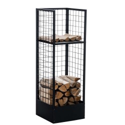 Soporte para leña Forrest 40x40x120 negro