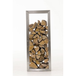 Estante para leña Keri de acero inoxidable de 25x60x150