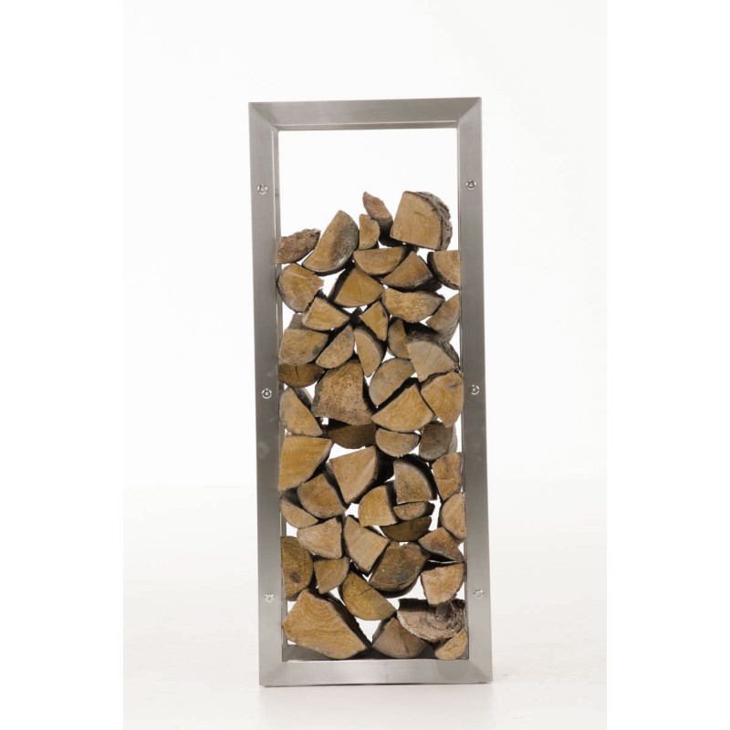 Estante para leña Keri de acero inoxidable de 25x60x150