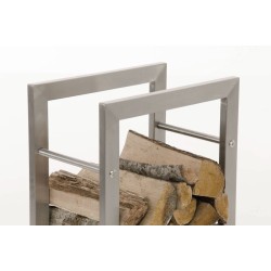 Estante para leña Keri de acero inoxidable de 25x60x150