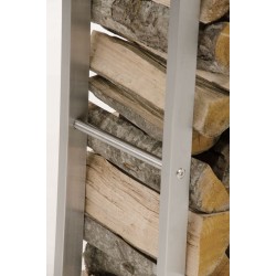 Estante para leña Keri de acero inoxidable de 25x60x150