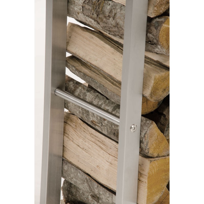 Estante para leña Keri de acero inoxidable de 25x60x150