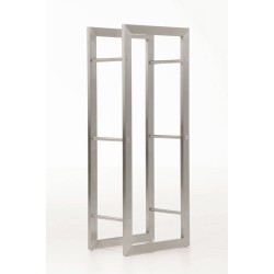 Estante para leña Keri de acero inoxidable de 25x60x150