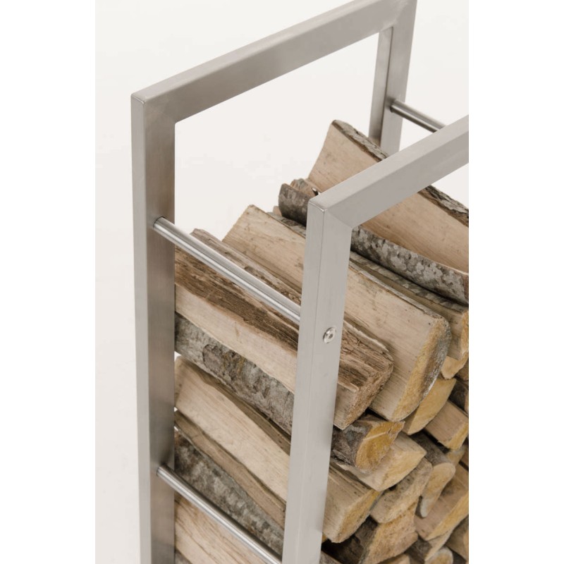 Estante para leña Keri de acero inoxidable de 25x60x100