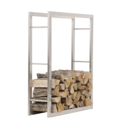 Estante para leña Keri de acero inoxidable de 25x80x100