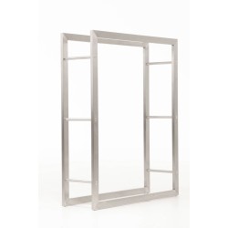 Estante para leña Keri de acero inoxidable de 25x80x100