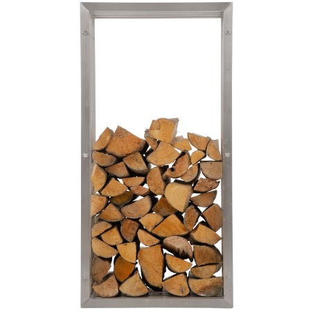 Estante para leña Irving de acero inoxidable de 40x50x100