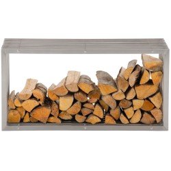 Estante para leña Irving de acero inoxidable de 40x50x100