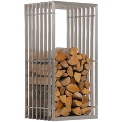 Estante para leña Irving de acero inoxidable de 40x50x100