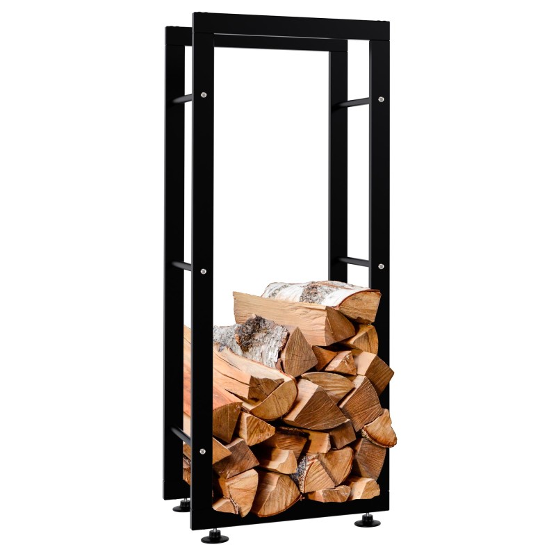 Soporte para leña Keri V2 25x40x100 negro