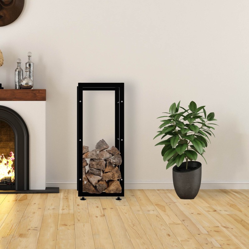 Soporte para leña Keri V2 25x40x100 negro