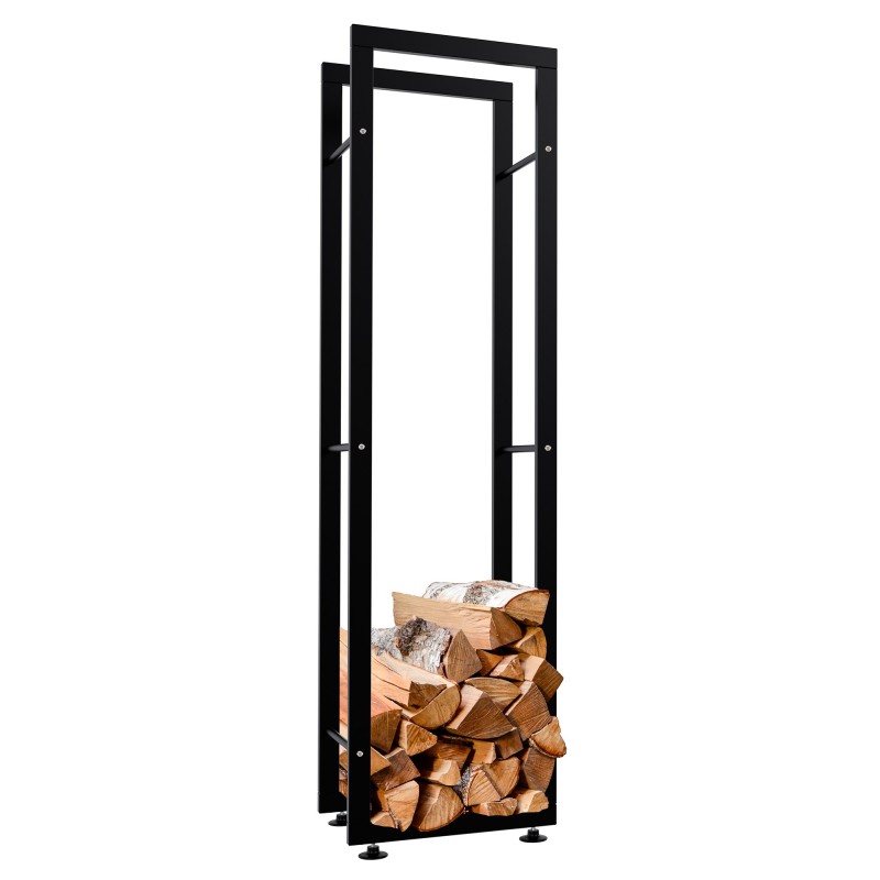 Soporte para leña Keri V2 25x40x150 negro